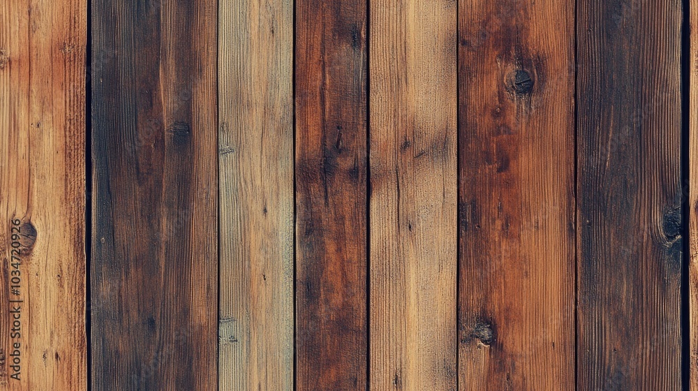 Naklejka premium Close up view of a wooden plank background