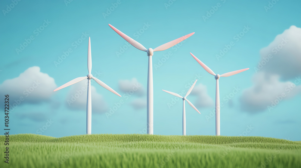 A serene landscape featuring several wind turbines against a clear blue sky, symbolizing renewable energy and environmental sustainability. A serene landscape featuring several wind turbines against a clear blue sky, symbolizing renewable energy and environmental sustainability.