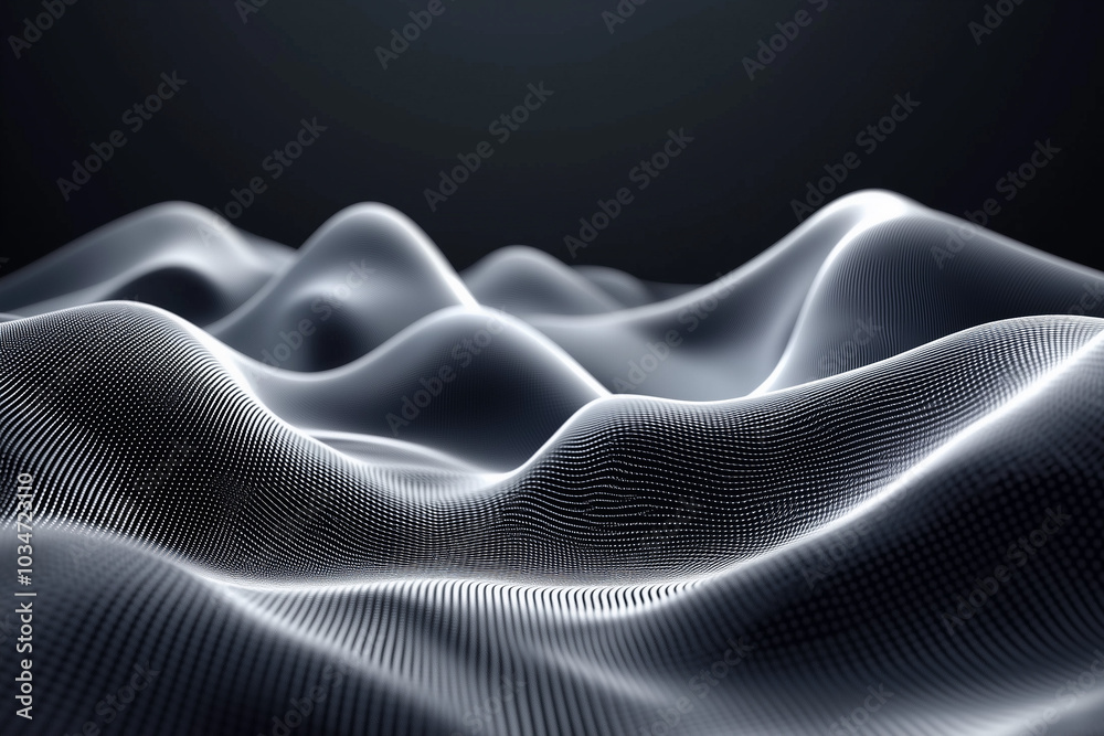 Abstract 3D Rendering of Dark Waves Surface for Futuristic Design Posters and Banners Abstract 3D Rendering of Dark Waves Surface for Futuristic Design Posters and Banners