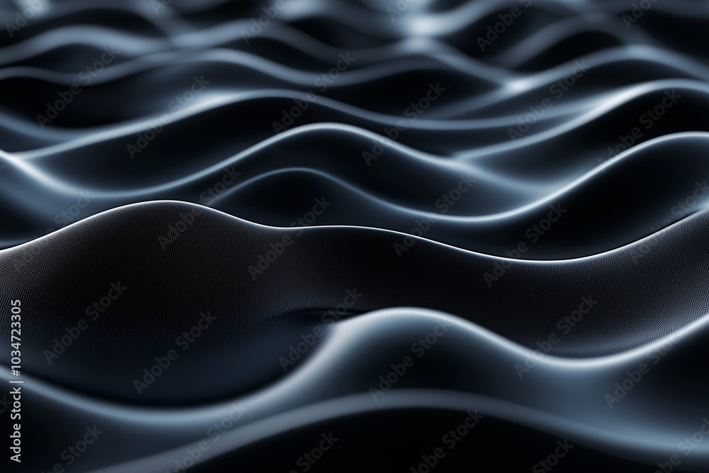 Abstract 3D Rendering of Dark Waves Surface for Futuristic Design Posters and Banners Abstract 3D Rendering of Dark Waves Surface for Futuristic Design Posters and Banners