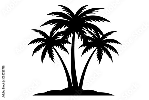 Palm tree leaf | isolated vector silhouette illustration on white background