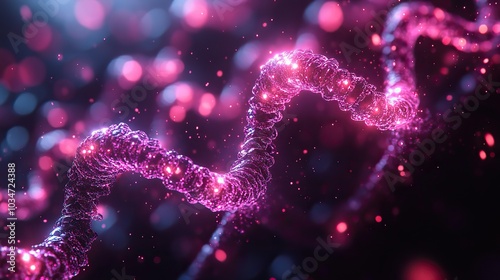 digital representation of dn strands highlighting crispr gene editing technology.illustration photo