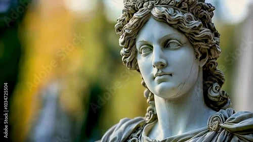 a statue of a woman with a crown of leaves