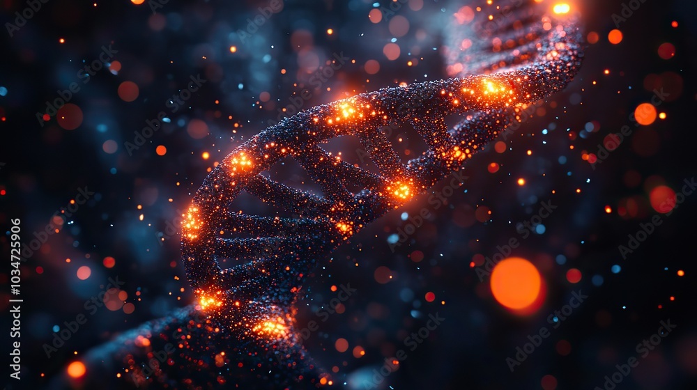 dn double helix structure representing genetic engineering and synthetic biology advancements.illustration