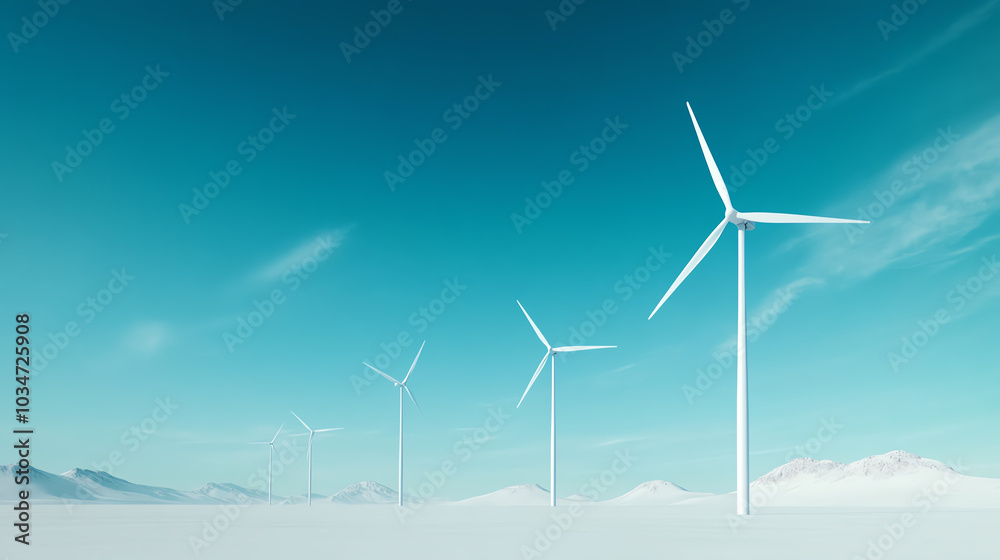Wind turbines against a serene blue sky, symbolizing clean energy and sustainable practices in a breathtaking landscape. Wind turbines against a serene blue sky, symbolizing clean energy and sustainable practices in a breathtaking landscape.