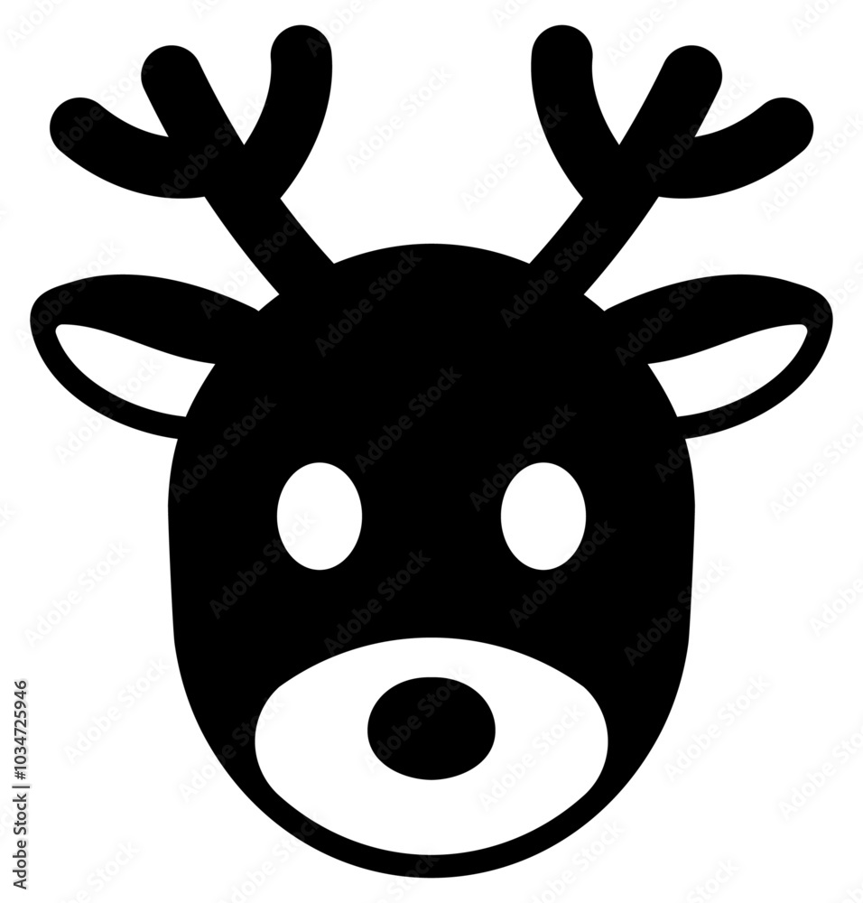 Obraz premium トナカイのアイコン 黒