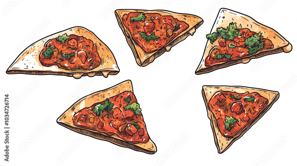 Colorful Cartoon Nachos Piled on a Transparent Background Generative AI Colorful Cartoon Nachos Piled on a Transparent Background Generative AI