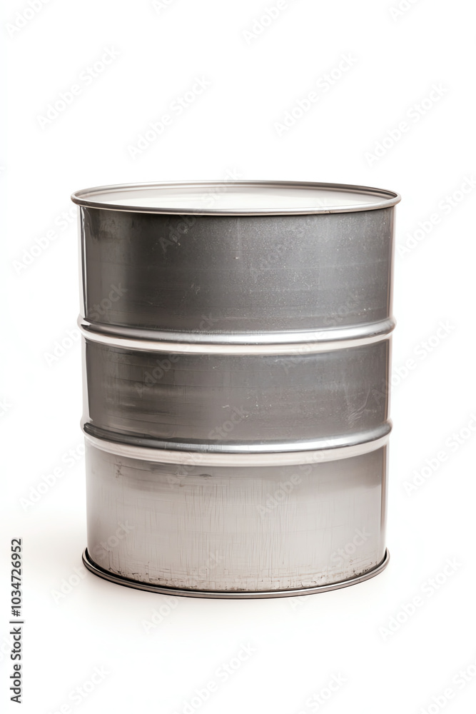 Metal barrel, white isolate background Metal barrel, white isolate background