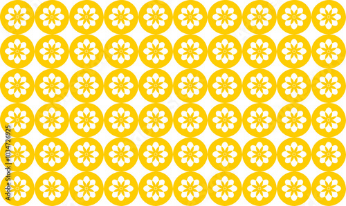 Seamless yellow flower pattern, no background