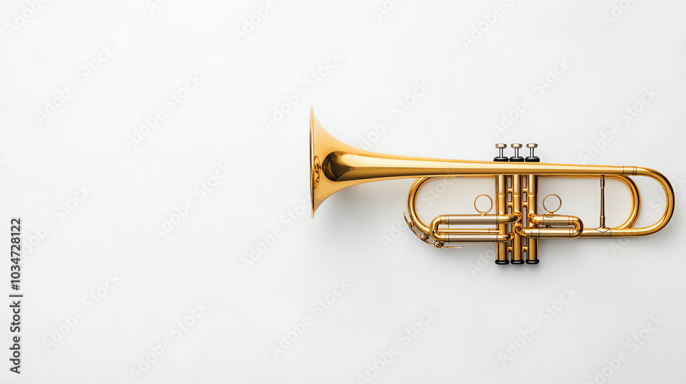 Fototapeta premium Trumpet, white isolate background