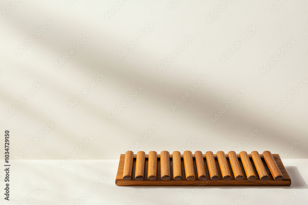 Wooden musical instrument on white background Wooden musical instrument on white background