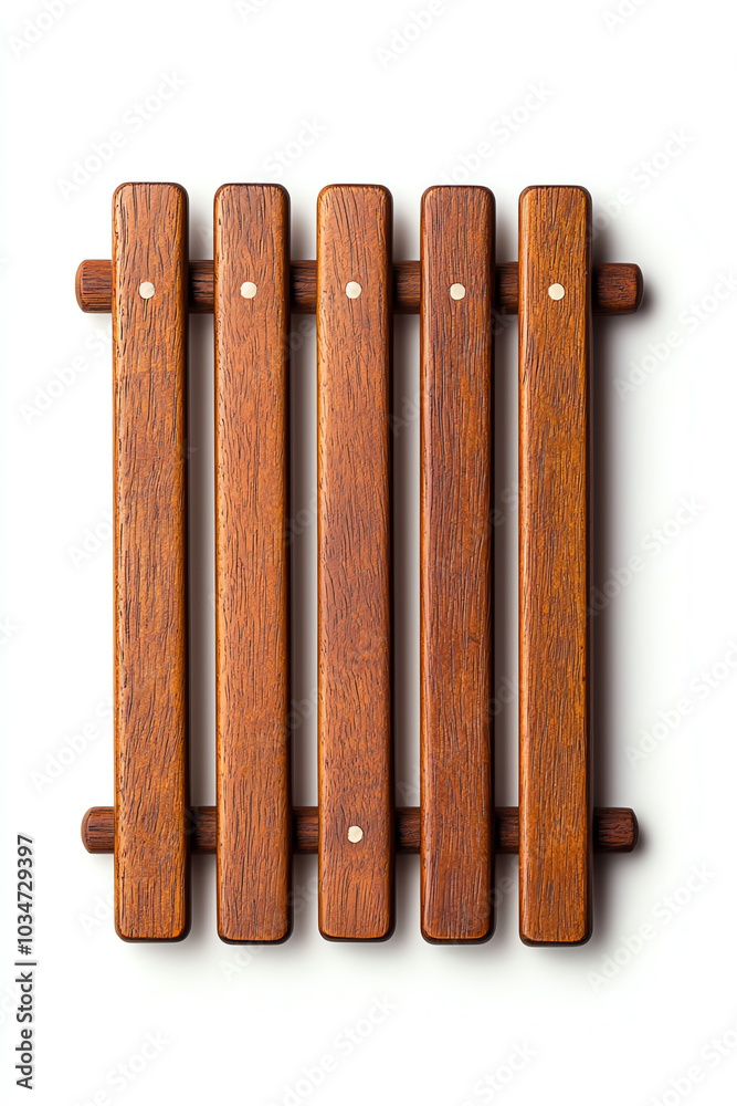 Wooden slatted texture, white isolate background Wooden slatted texture, white isolate background