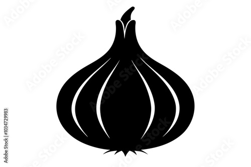 Garlic | isolated vector silhouette illustration on white background