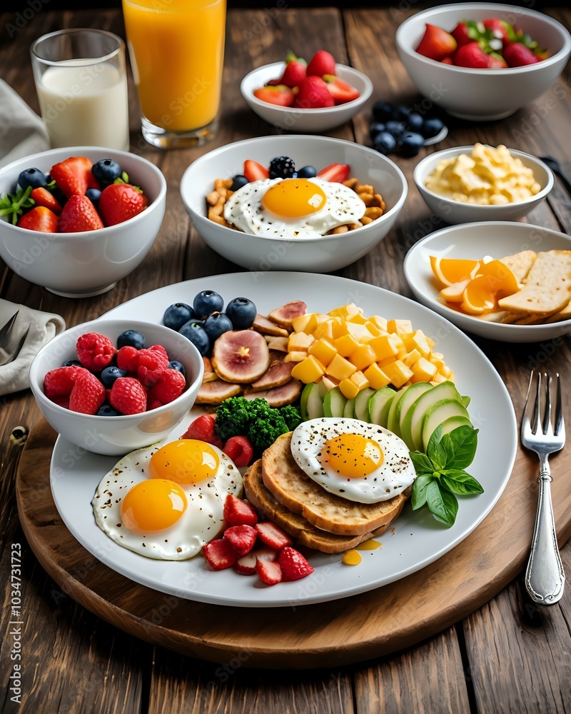 breakfast on a table breakfast on a table