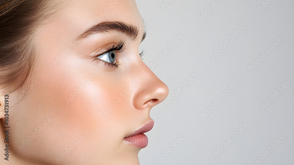 Side-by-side images of a patient's nose before and after rhinoplasty, showcasing the reshaping of the nasal bridge and nostrils, high-definition, Crisp Lighting Side-by-side images of a patient's nose before and after rhinoplasty, showcasing the reshaping of the nasal bridge and nostrils, high-definition, Crisp Lighting