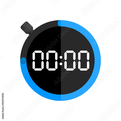 Timer, stopwatch. Clock, time. Countdown. Stopwatch icon in flat style. Timer flat icon. Flat illustration of stopwatch vector icon for web design