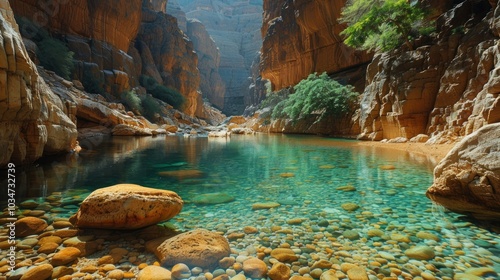 The beautiful Wadi Al-Disah in the Tabuk region is one of the most famous valleys in western Saudi Arabia photo