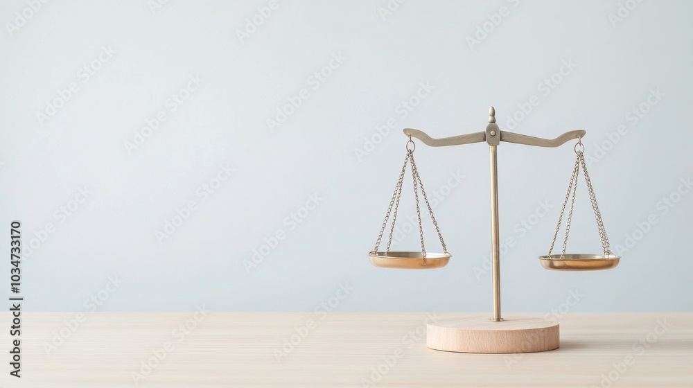 Judge scales on table
