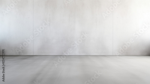 A newly poured cement floor fills the spacious interior, highlighting its clean, smooth surface and light gray hue, awaiting final treatment and design enhancements