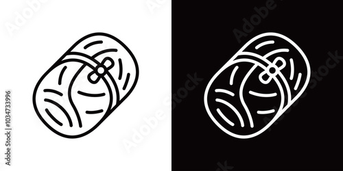 ロールキャベツのシンプルなラインアイコン