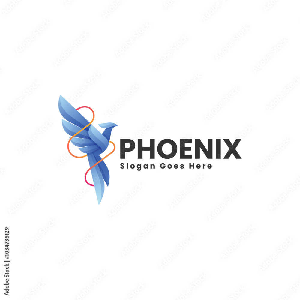 Obraz premium Vector Logo Illustration Phoenix Gradient Colorful Style