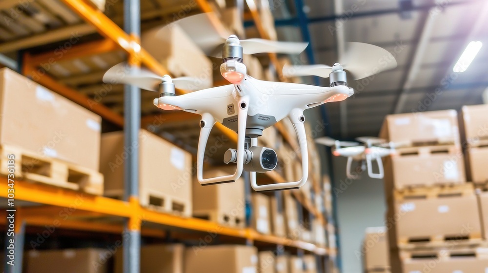 Aerial Drone Monitoring Warehouse Logistics and Distribution Aerial Drone Monitoring Warehouse Logistics and Distribution