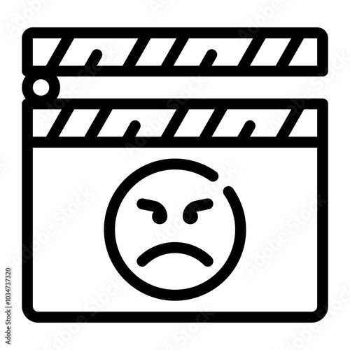 clapper board line icon