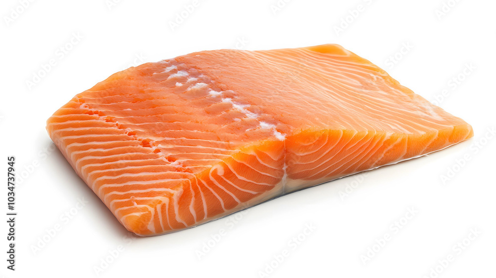 Vibrant Salmon Fillet Display, showcasing rich texture and color, emphasizing the freshness and quality of the fish against a clean background Vibrant Salmon Fillet Display, showcasing rich texture and color, emphasizing the freshness and quality of the fish against a clean background