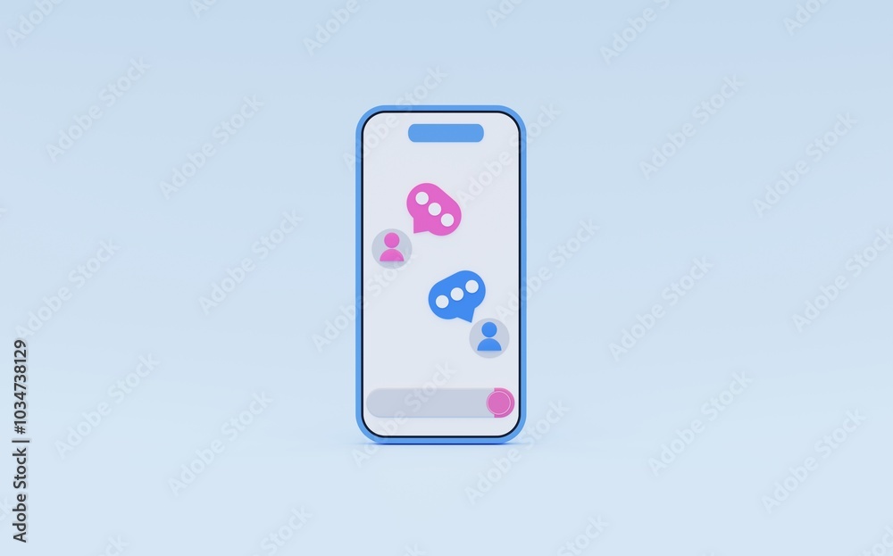 Conversation concept, message or online chat support. 3D illustration Conversation concept, message or online chat support. 3D illustration