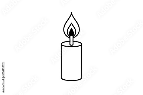 Candle silhouette | isolated vector silhouette illustration on white background