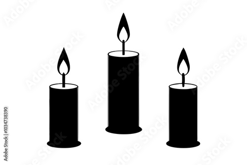 Candle silhouette | isolated vector silhouette illustration on white background