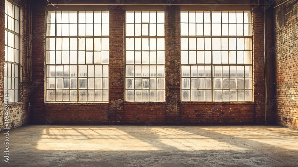 Sunlit warehouse space Sunlit warehouse space