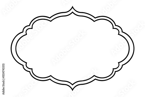 Vintage Frame Silhouette | isolated vector silhouette illustration on white background