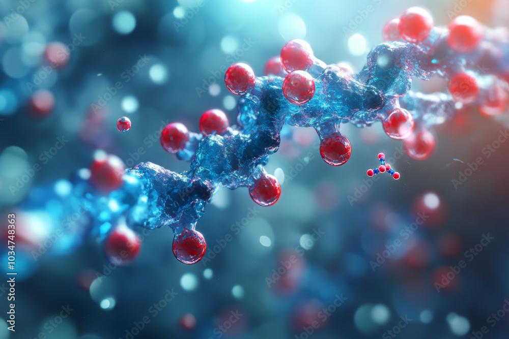 Detailed 3D Model Protein Structure Breakthrough in Biotech Detailed 3D Model Protein Structure Breakthrough in Biotech