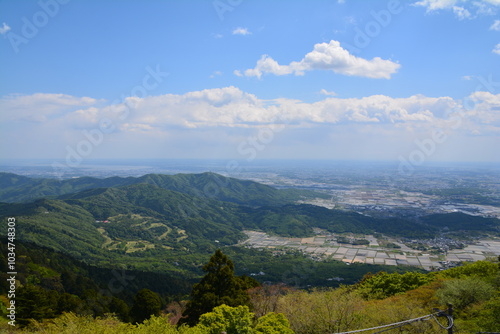 筑波山・コマ展望台から眺める関東平野