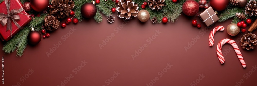 Festive Christmas Decoration with Ornaments and Treats Festive Christmas Decoration with Ornaments and Treats