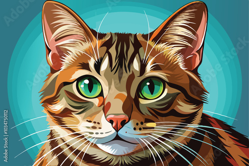 cat head  vector illustration.