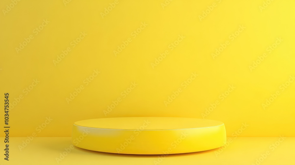 A Single Yellow Circular Platform Against a Yellow Background A Single Yellow Circular Platform Against a Yellow Background