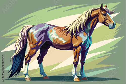 illustration of a horse in the field.