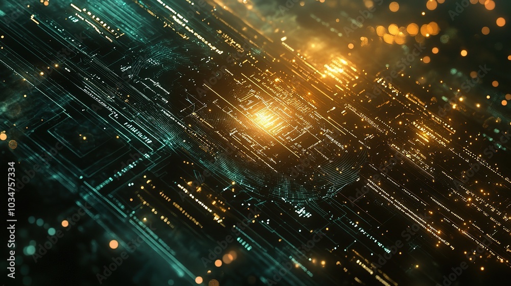 Obraz premium Digital data flow
