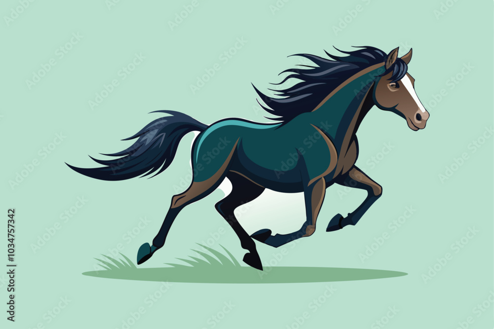 Fototapeta premium horse on a black background vector illustration.
