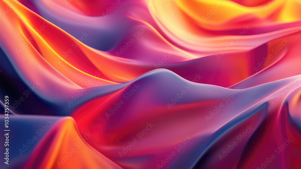 Obraz premium Abstract Colorful Wavy Fabric with Gradient Hues