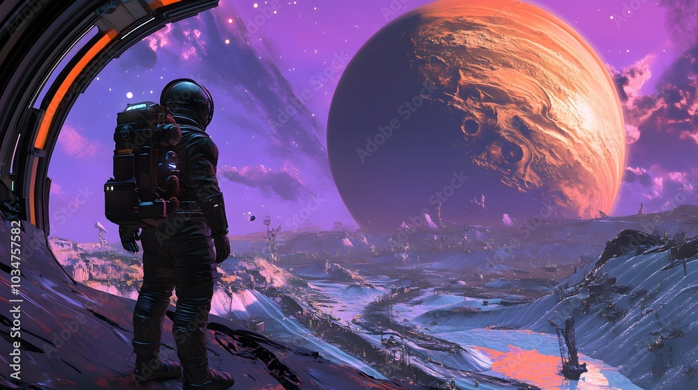 Spaceman and planet, human in space concept. Spaceman and planet, human in space concept.