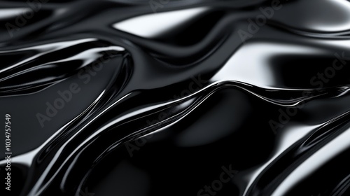A glossy, mirror-like black surface with faint