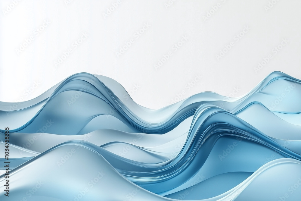 Abstract 3D Rendering of Smooth Waves on White Background for Futuristic Design Posters and Banners Abstract 3D Rendering of Smooth Waves on White Background for Futuristic Design Posters and Banners