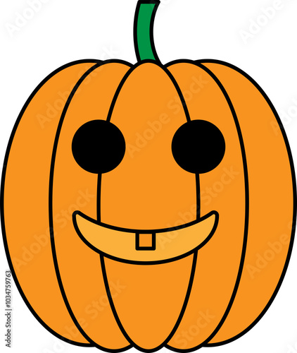 Simple and cute halloween icons of smiling pumpkin