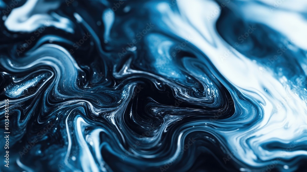 Fototapeta premium Abstract Swirling Blue and White Liquid Texture