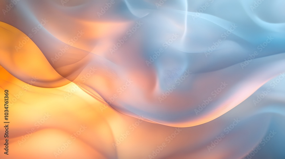 Fototapeta premium Flowing smoke gently curling through a softly lit background creating ethereal movement