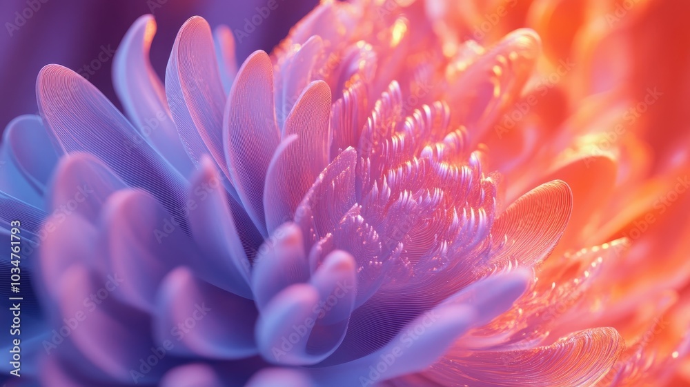 Close-up Abstract Flower with Delicate Petals and Soft Lighting Close-up Abstract Flower with Delicate Petals and Soft Lighting