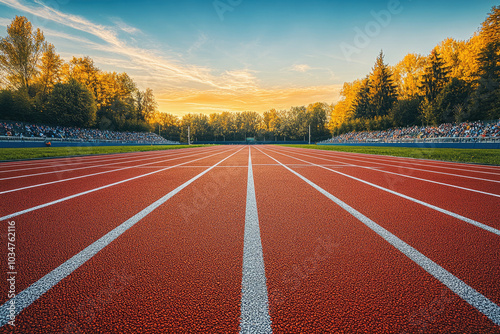 Fototapeta Naklejka Na Ścianę i Meble -  The plastic track in the sports arena